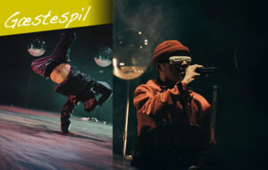 Freestyle Phanatix på scenen med streetdancer og human beatboxer.